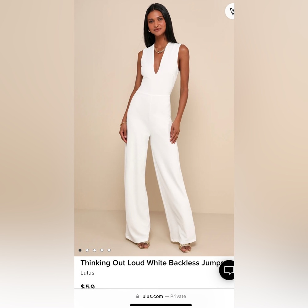 Lulus Thinking Out Loud White Backless Jumpsuit